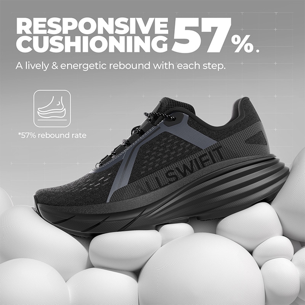 Men’s Breathable Lightweight Running Shoes - BLACK - 4