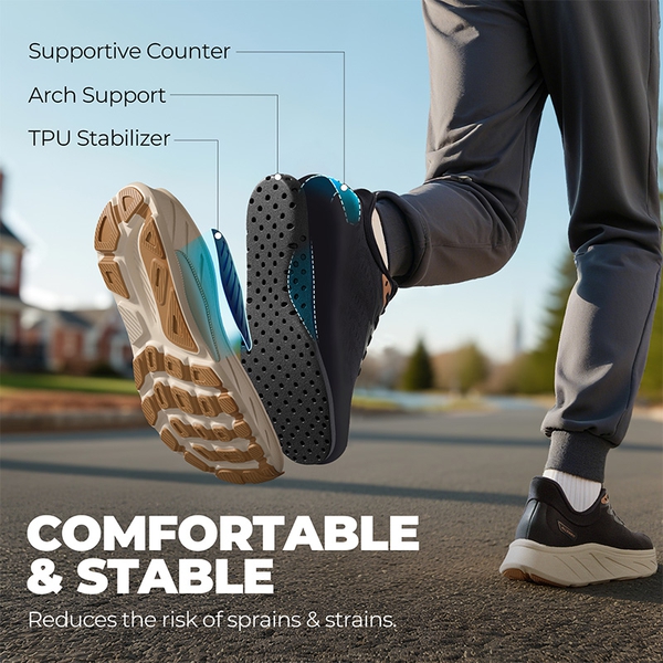 Men’s Lightweight Slip-On Walking Shoes - NAVY - 7