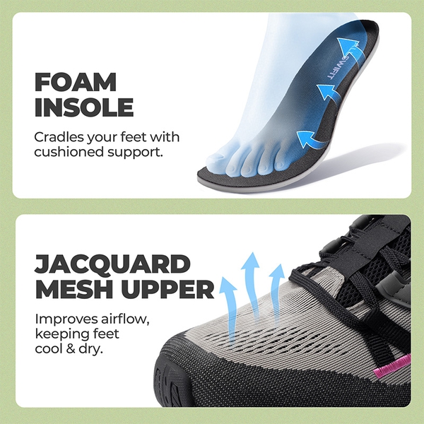 Women’s High-Rebound Cushion Running Shoes - BLACK/GREY - 6