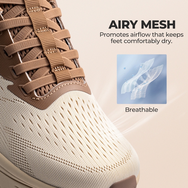 Women’s Lightweight Slip-On Walking Shoes - BEIGE/KHAKI - 5