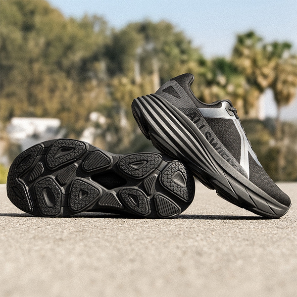 Men’s Breathable Lightweight Running Shoes - BLACK - 7