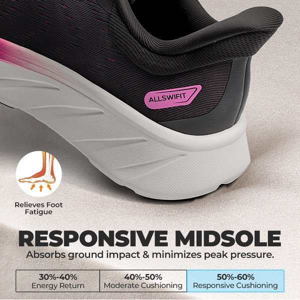 Women’s Lightweight Slip-On Walking Shoes - BLACK - 4