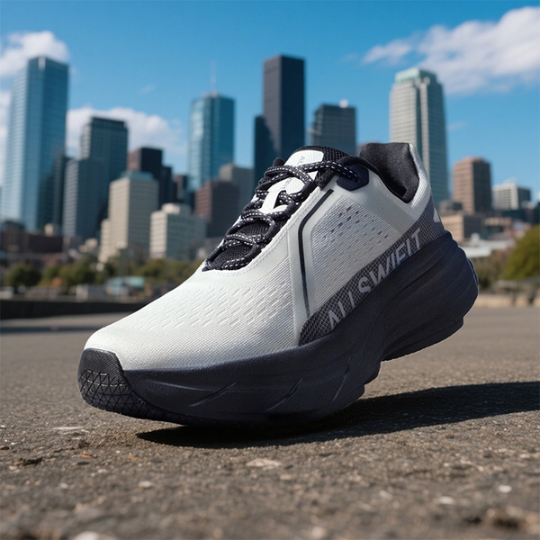 Men’s Breathable Lightweight Running Shoes - GREY/BLACK - 7