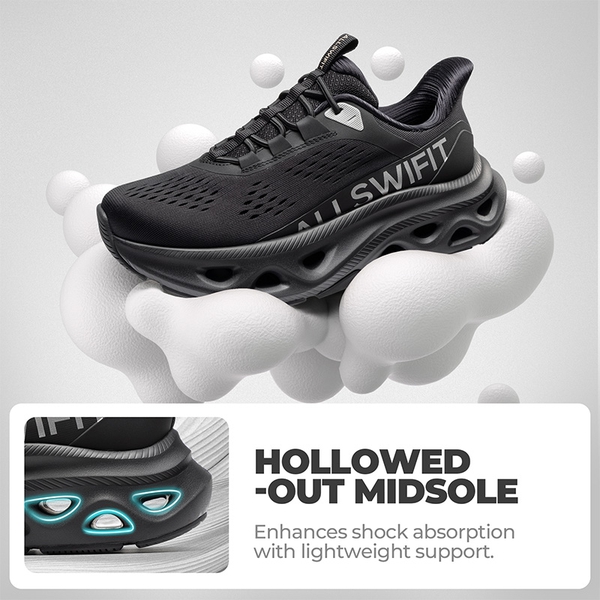 Women’s Slip-On Lightweight Walking Sneakers - ALL BLACK - 2