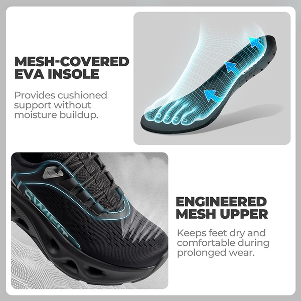 Women’s Slip-On Lightweight Walking Sneakers - ALL BLACK - 6