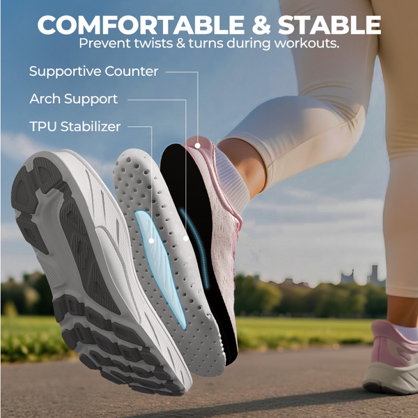 Women’s Lightweight Slip-On Walking Shoes - PINK - 2