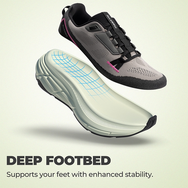 Women’s High-Rebound Cushion Running Shoes - BLACK/GREY - 3