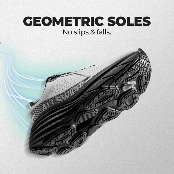 Women’s Slip-Resistant Arch Support Running Shoes - GREY/BLACK - 5