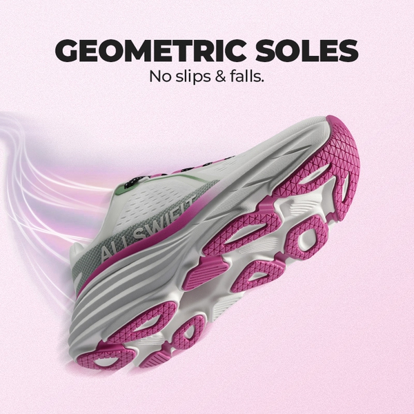 Women’s Slip-Resistant Arch Support Running Shoes - WHITE/PINK - 5