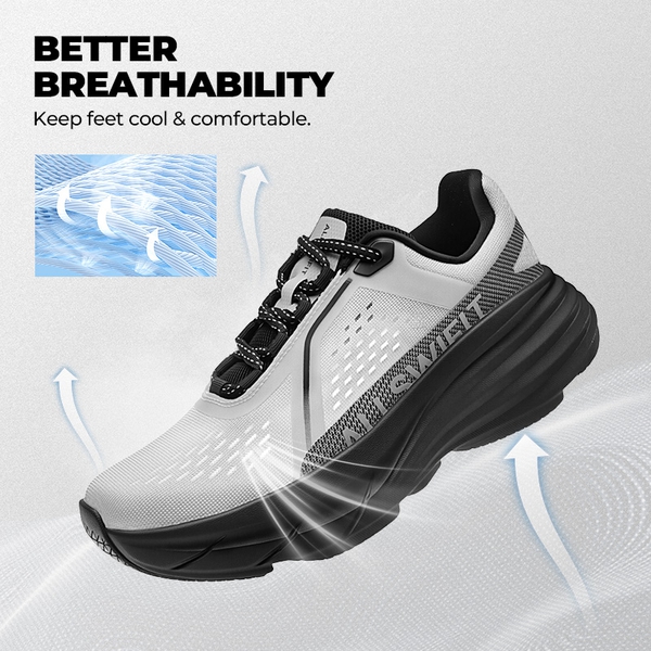 Women’s Slip-Resistant Arch Support Running Shoes - GREY/BLACK - 1