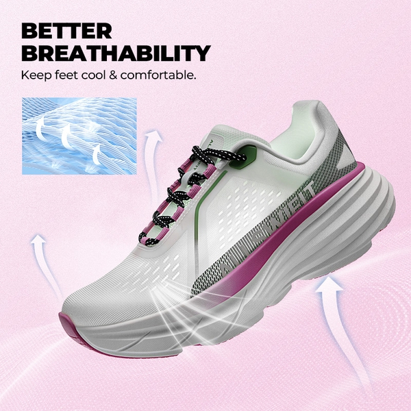 Women’s Slip-Resistant Arch Support Running Shoes - WHITE/PINK - 1