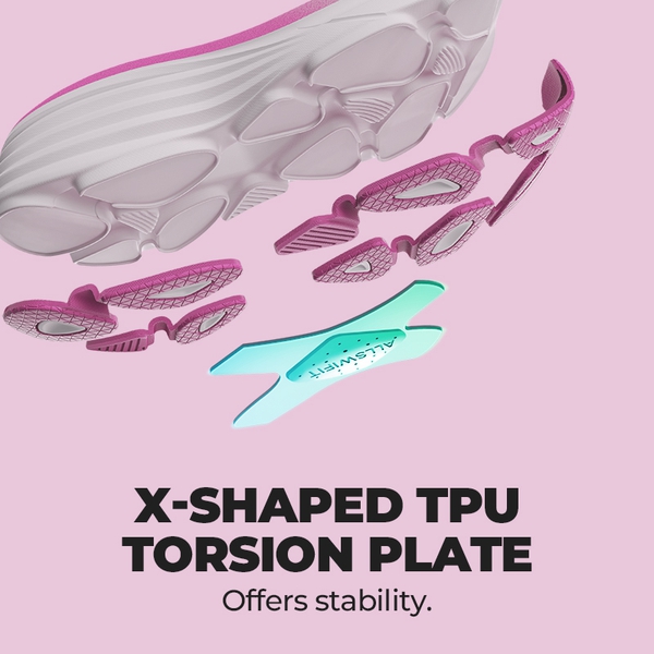 Women’s Slip-Resistant Arch Support Running Shoes - WHITE/PINK - 4