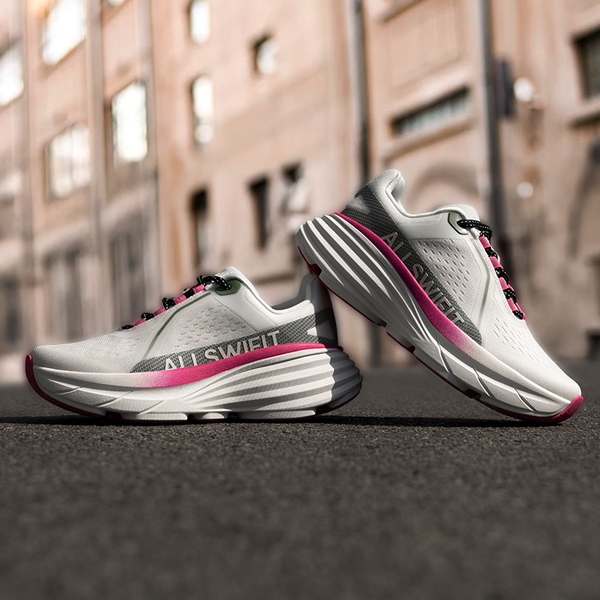 Women’s Slip-Resistant Arch Support Running Shoes - WHITE/PINK - 6