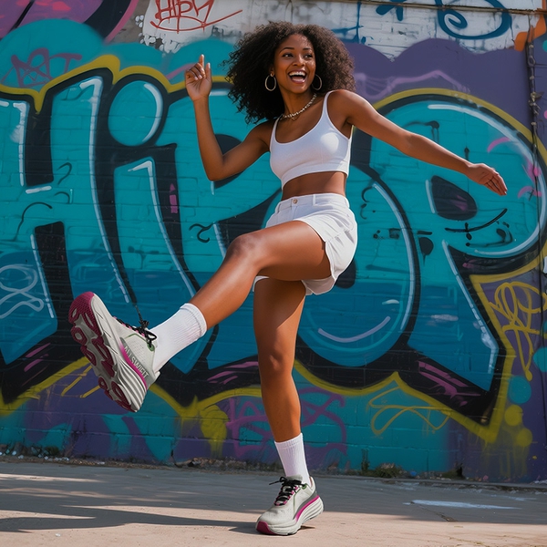 Women’s Slip-Resistant Arch Support Running Shoes - WHITE/PINK - 7