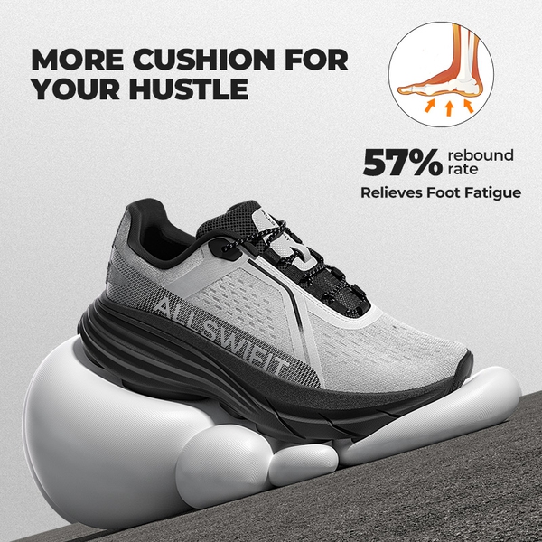 Women’s Slip-Resistant Arch Support Running Shoes - GREY/BLACK - 3