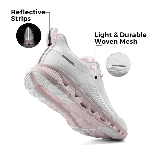 [MovePlush] Women's Lightweight Athletic Sneakers - WHITE - 5