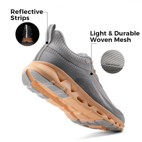 [MovePlush] Women's Lightweight Athletic Sneakers - GREY - 5