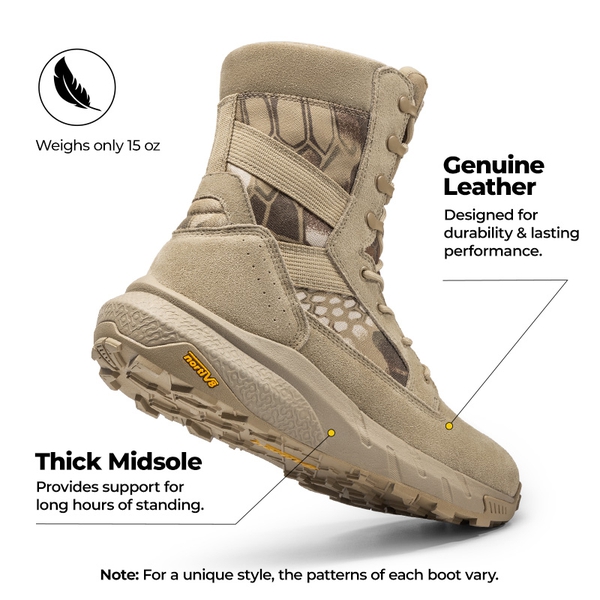 [Peakforce] Men's Breathable Tactical Military Work Boots - CAMO - 1