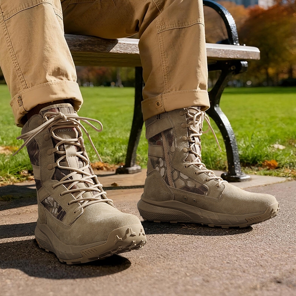 [Peakforce] Men's Breathable Tactical Military Work Boots - CAMO - 6