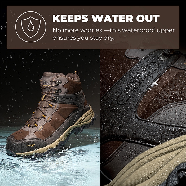 [Paladin-Steel] Men's Non-Slip Steel-Toe Work Boots - BROWN-SUEDE - 4