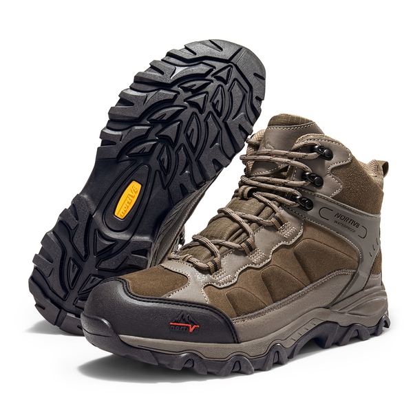 Men's Waterproof Hiking Boots - COFFEE - 1