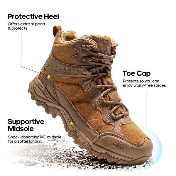 Men's Waterproof Hiking Boots - COYOTE - 5
