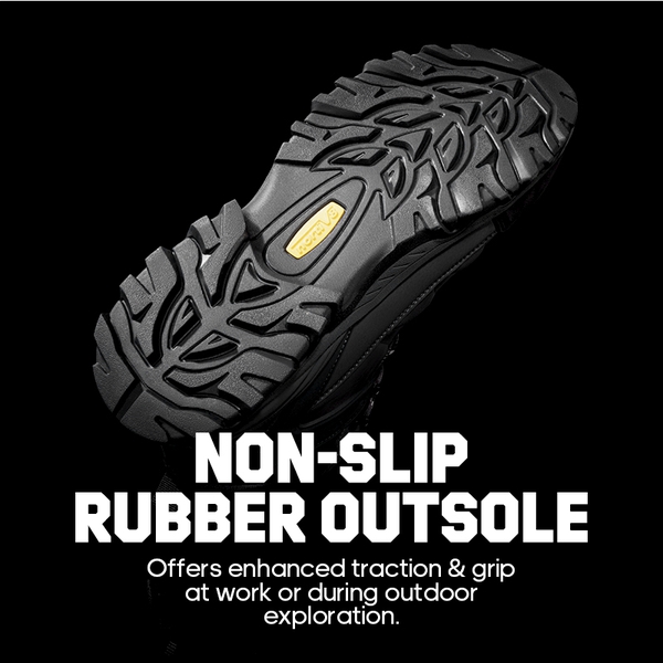 [Paladin-Steel] Men's Non-Slip Steel-Toe Work Boots - DARK GREY - 3