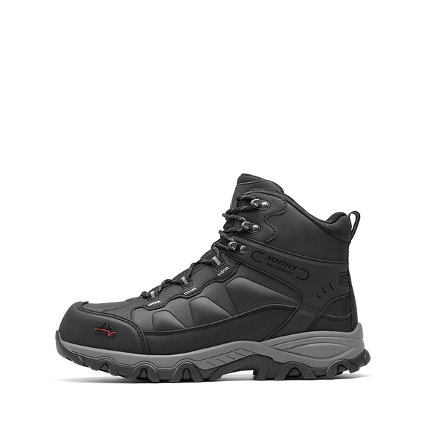 [Paladin-Steel] Men's Non-Slip Steel-Toe Work Boots - BLACK-LEATHER - 1