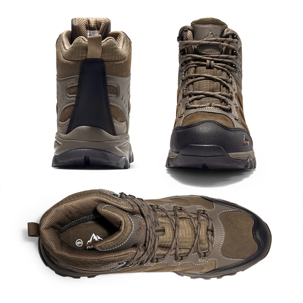 Men's Wide Suede Waterproof Hiking Boots【Wide Fit】 - COFFEE - 3