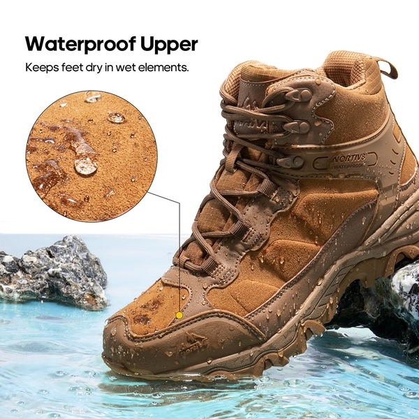 Men's Wide Suede Waterproof Hiking Boots【Wide Fit】 - COYOTE - 6
