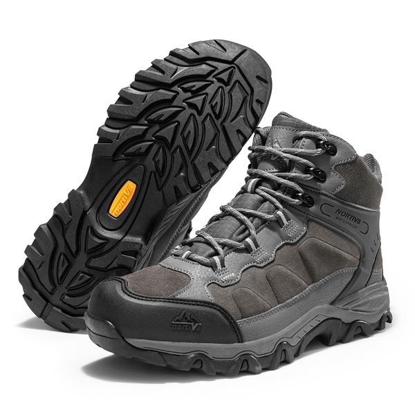 Men's Waterproof Hiking Boots - DARK GREY - 1