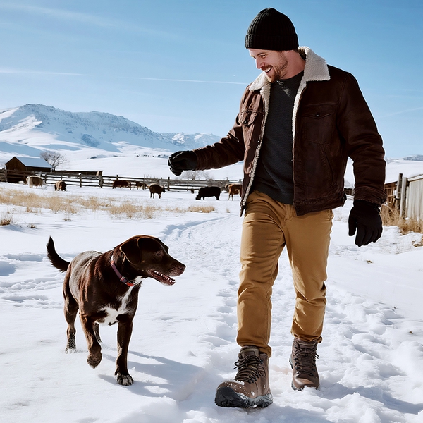 Men’s Durable Waterproof Winter Boots - DARK BROWN - 9