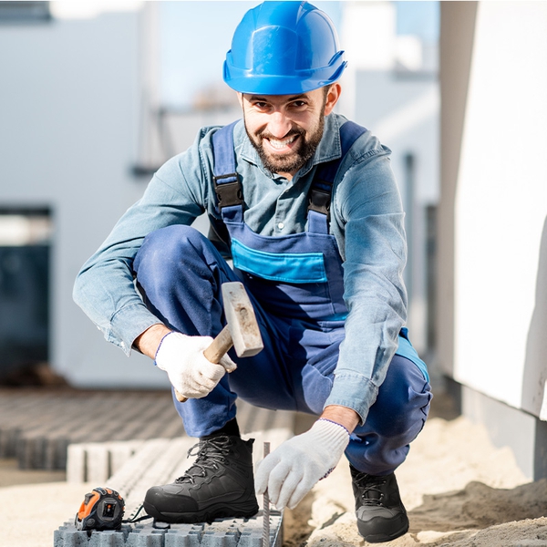 [Paladin-Steel] Men's Non-Slip Steel-Toe Work Boots - DARK GREY - 5