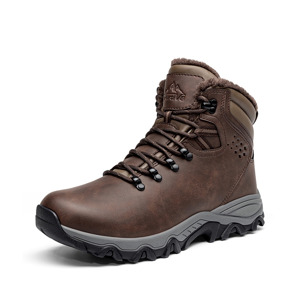 Men’s Durable Waterproof Winter Boots - DARK BROWN -  0