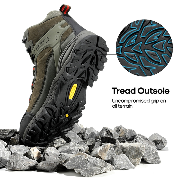 Men's Waterproof Hiking Boots - ARMY GREEN - 4