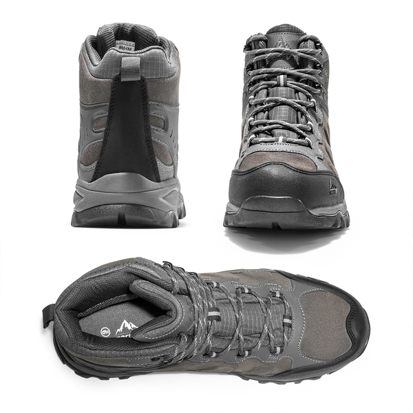 Men's Waterproof Hiking Boots - DARK GREY - 3