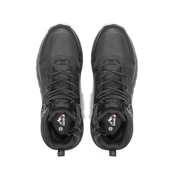 Men's Lightweight Textile Zip Military Boots【Wide Fit】 - BLACK - 8