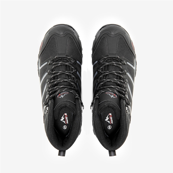 Men's Waterproof Steel Toe Safety Work Boots - BLACK/DARK GREY - 5