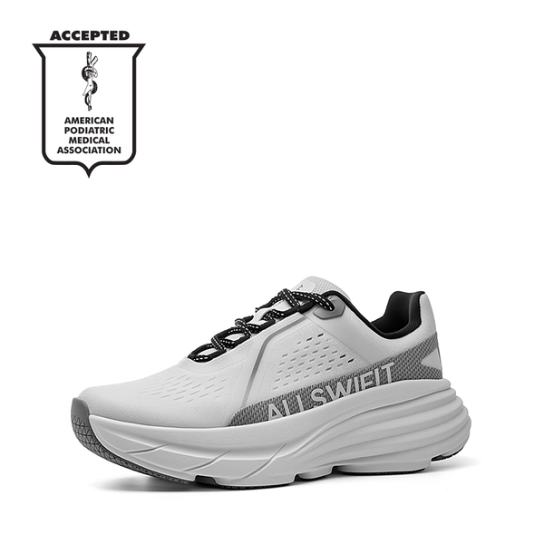 Women’s Slip-Resistant Arch Support Running Shoes - WHITE -  0