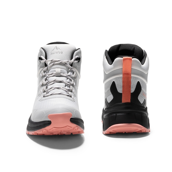 Women’s Lightweight Water-Resistant Hiking Shoes  - GREY PINK-NEW - 8