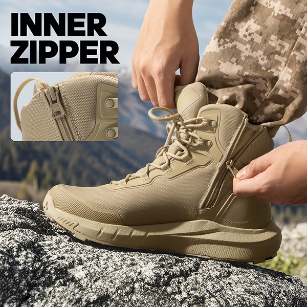 Men’s Lightweight Zip Tactical Work Boots - SAND - 6