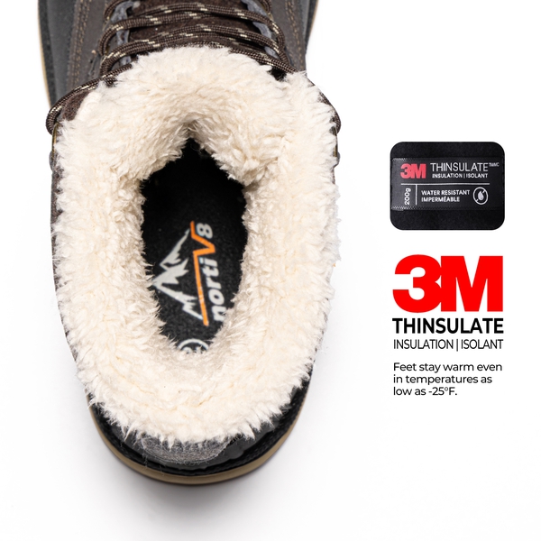 Men's Insulated Waterproof Snow Boots - DARK BROWN BLACK - 1