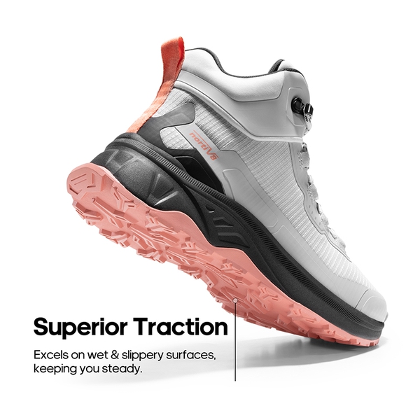 Women’s Lightweight Water-Resistant Hiking Shoes  - GREY PINK-NEW - 4