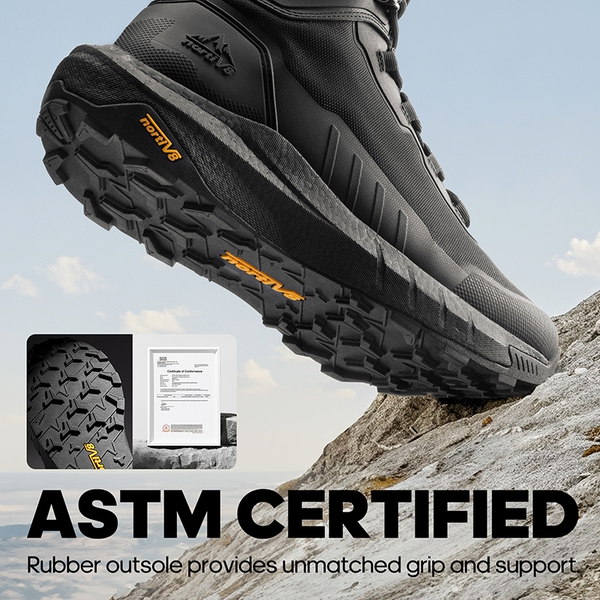 Men’s Lightweight Zip Tactical Work Boots【Wide Fit】 - BLACK - 3