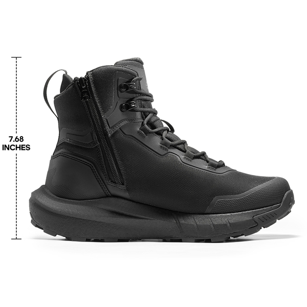 Men’s Lightweight Zip Tactical Work Boots【Wide Fit】 - BLACK - 7