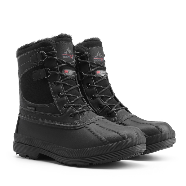 Men's Insulated Waterproof Snow Boots - BLACK - 6