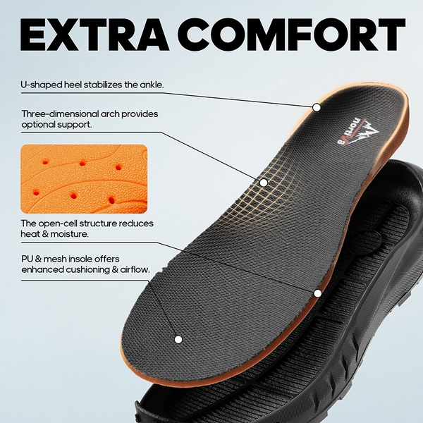 Men’s Lightweight Zip Tactical Work Boots【Wide Fit】 - BLACK - 4