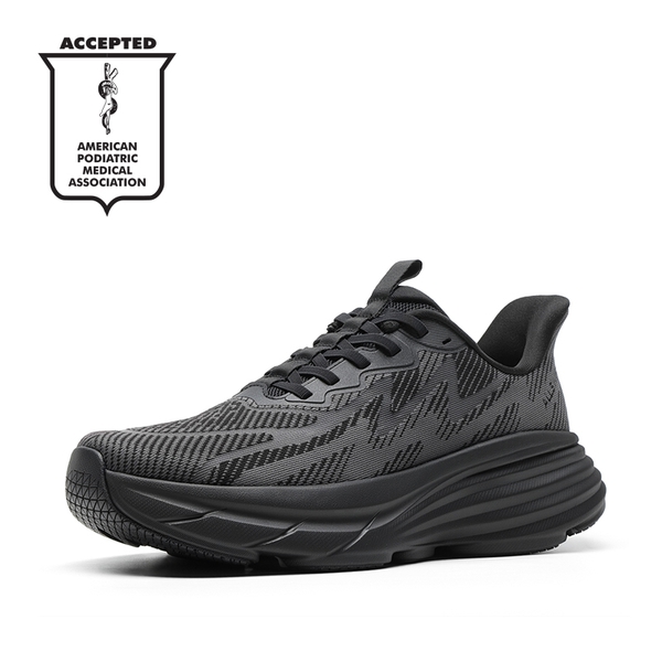 Men’s Slip-On Running Shoes - BLACK -  0
