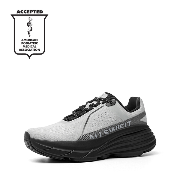 Women’s Slip-Resistant Arch Support Running Shoes - GREY/BLACK -  0