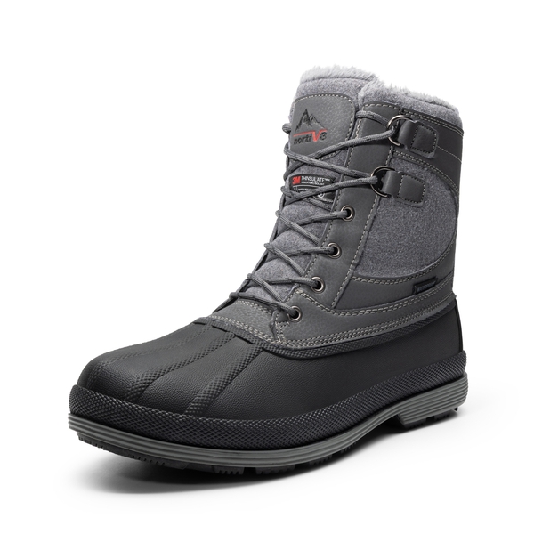 Men's Waterproof Insulated Snow Boots【Wide Fit】 - GREY-BLACK -  0